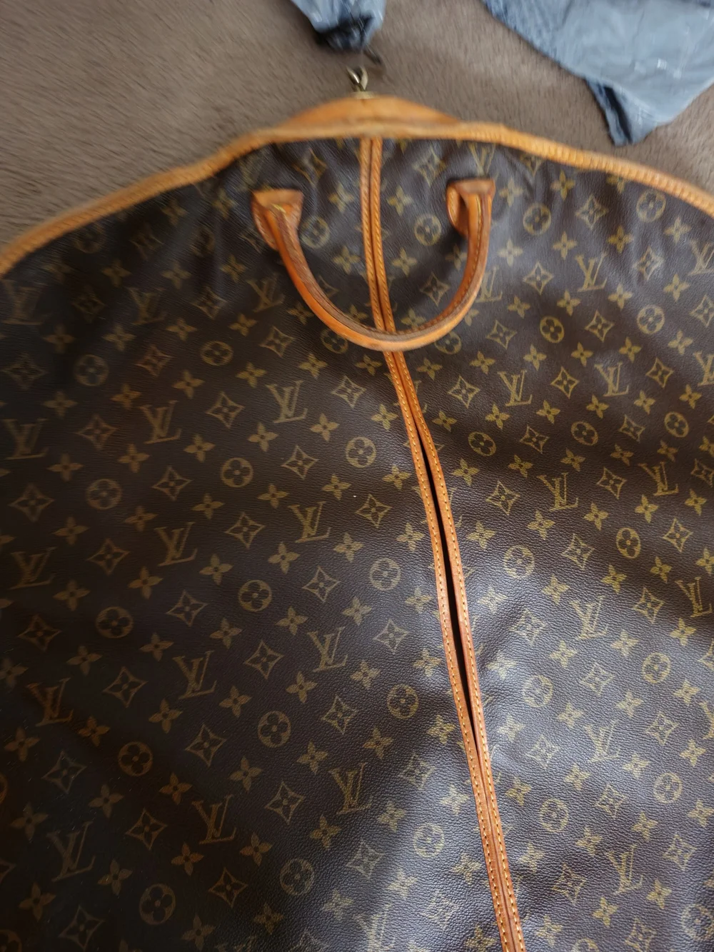 Louis Vuitton Brown Monogram Garment Bag with Tan Trim